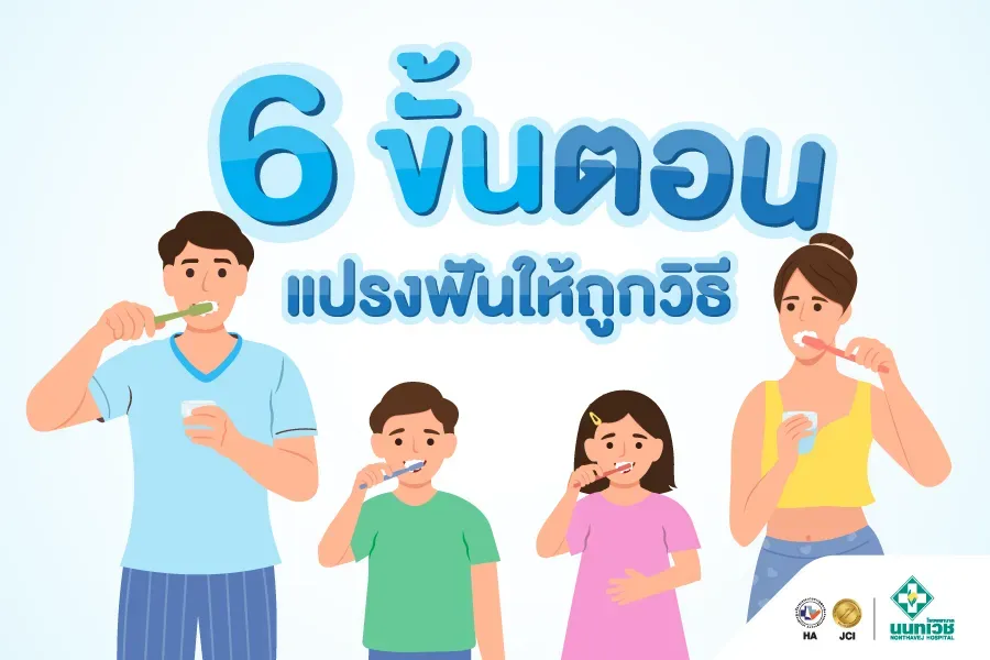 6 ขั้นตอน แปรงฟันให้ถูกวิธี